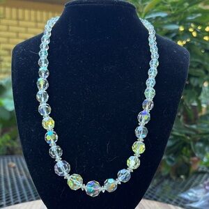 Iridescent Crystal Beaded Necklace